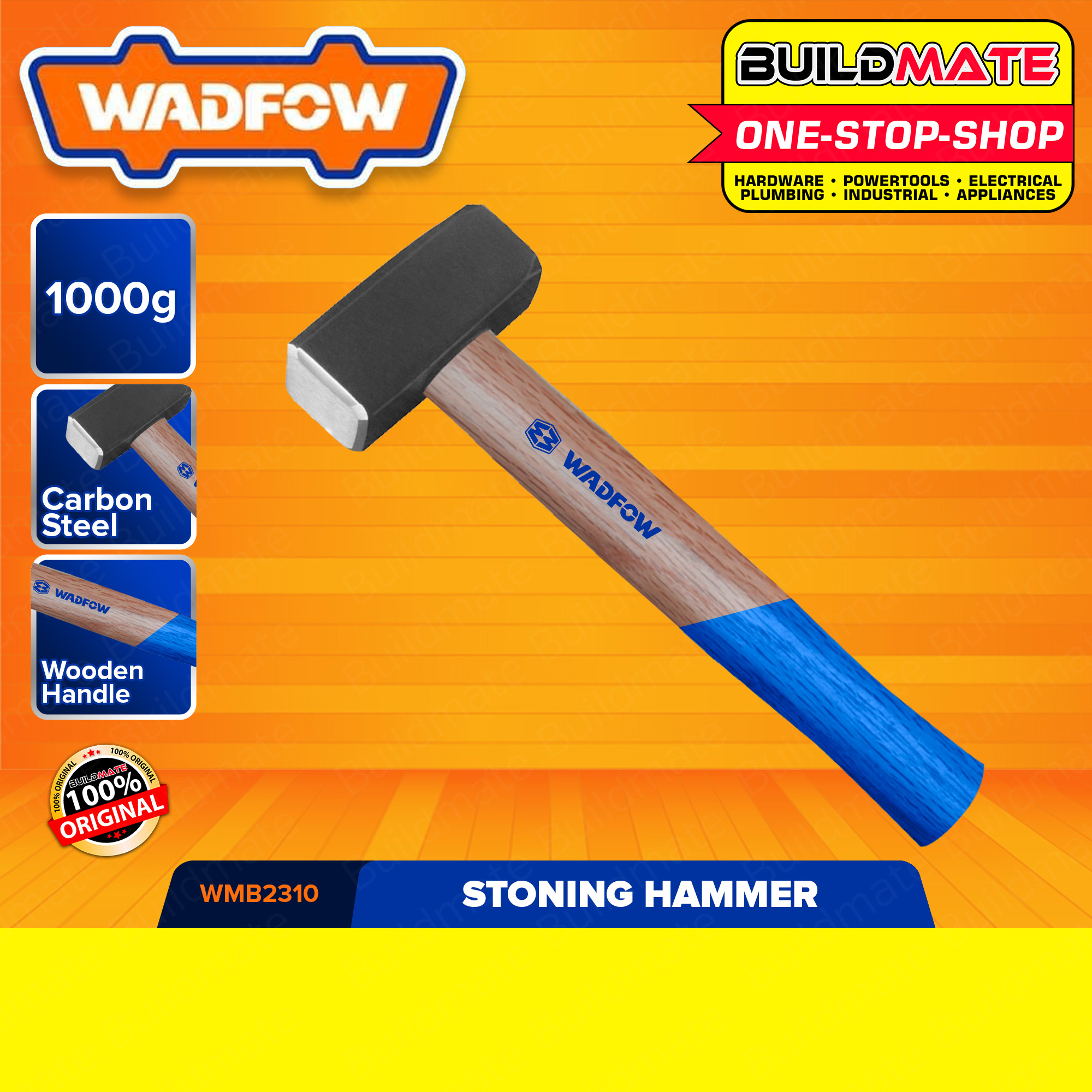 WADFOW Stoning Hammer 1000g Hardwood Handle Hammerhead