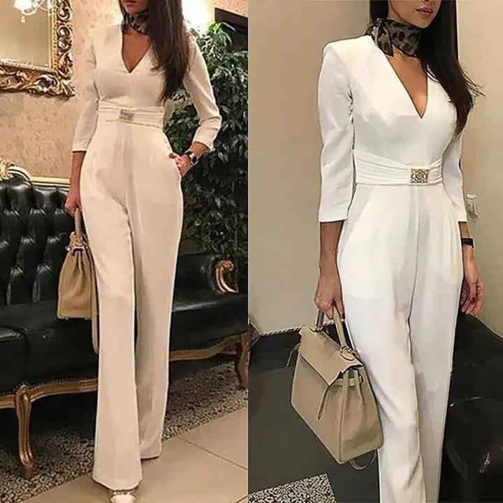 Formal jumpsuit with sleeves Clearance