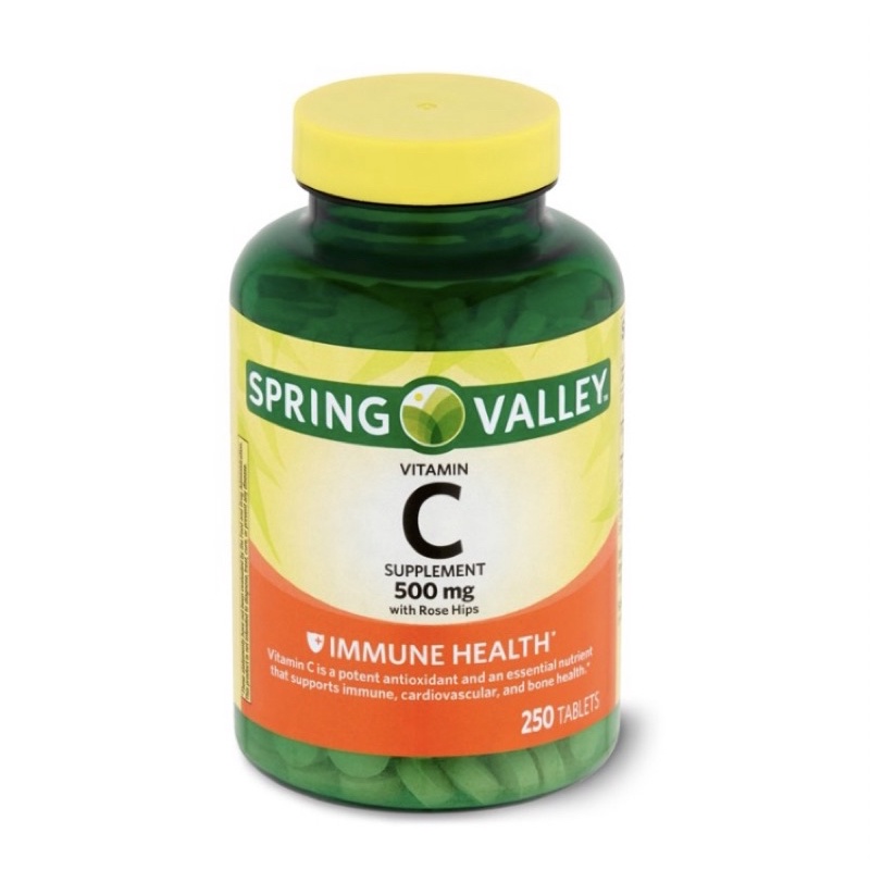 Spring Valley Vitamin C Supplement with Rose Hips, 500 mg, 250 count