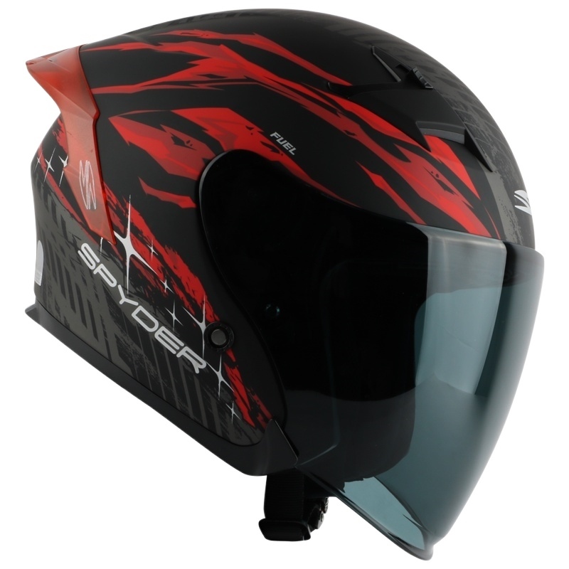 Spyder Openface Helmet with Dual Visor FUEL GD SIGMA S1 (FREE CLEAR VISOR ) face motor