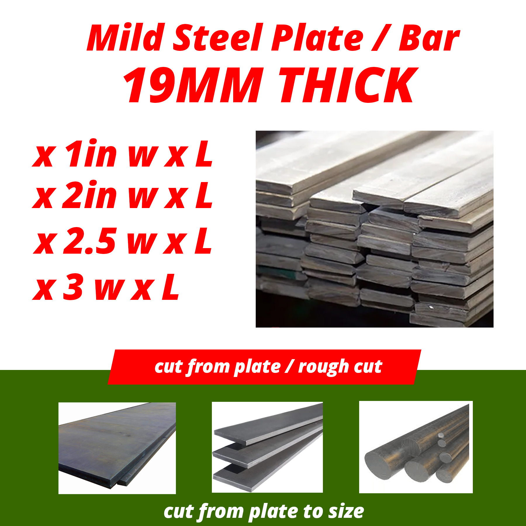 1.5" X 36" X 1/4" Thick Steel Flat Plate - Mild Steel Bar Stock