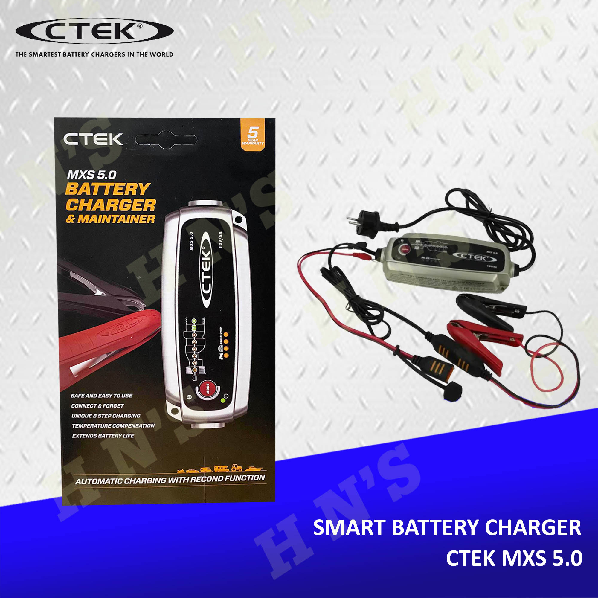 CTEK MXS 5.0 Battery Charger and Maintainer | 4.3 AMP 12 Volt