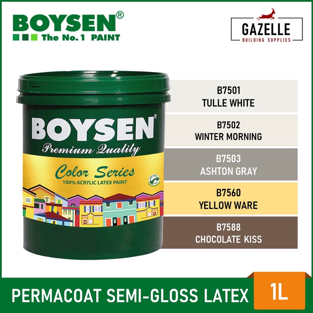 Boysen Color Series Permacoat SemiGloss Latex Paint Ashton Gray B7503