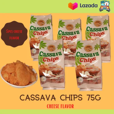 5 Pcs Cassava Chips Cheese Flavor 75g | Healthy Snack for the Family | Cassava Chips from Zamboanga | Local Chips from Philippines | Local Healthy Chips | Healthy Cassava Chips