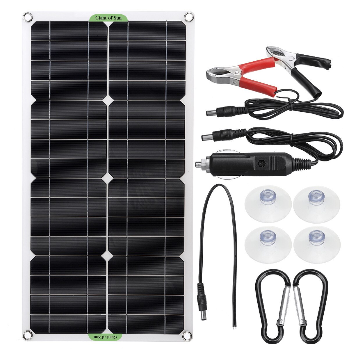 Bộ Tấm Pin Năng Lượng Mặt Trời 12/24V 100W Đơn Tinh Thể Với Bộ Điều Khiển 30A/60A/100A Đầu Ra USB Kép Cho Ô Tô/Thuyền Tấm Pin Năng Lượng Mặt Trời Chống Nước