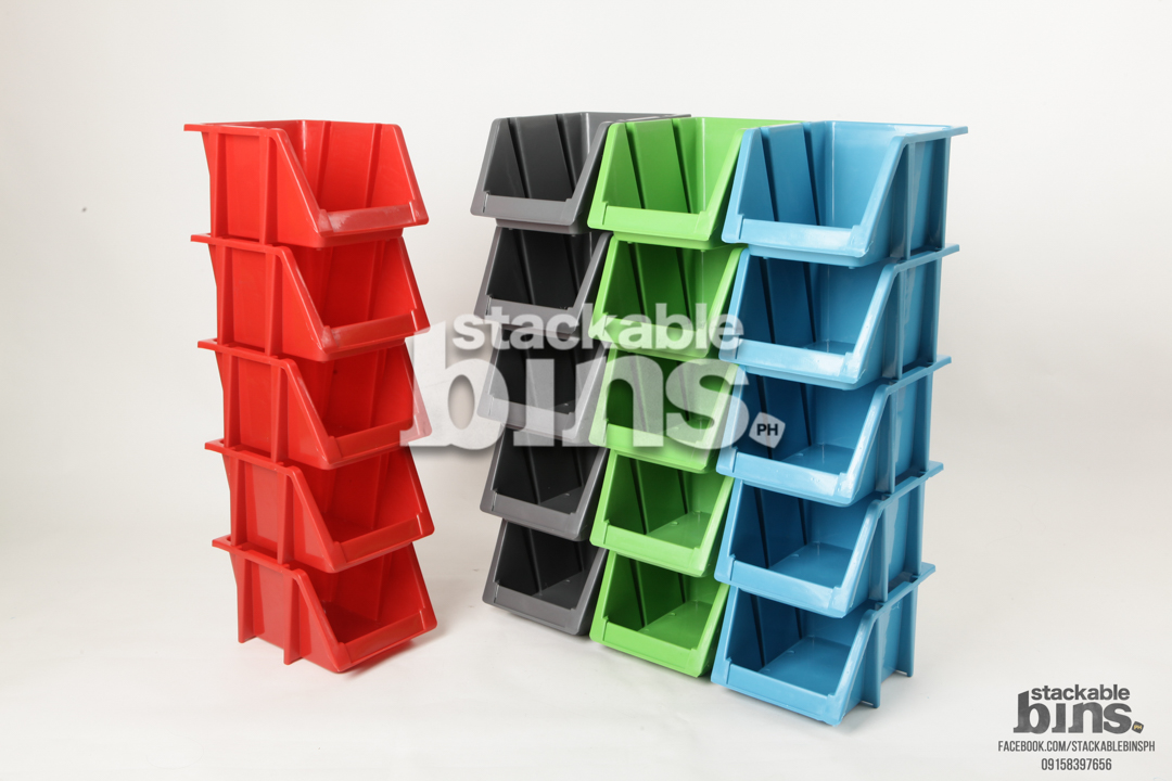 Large Stackable Bins Boxes Storage Organizer for Supplies, Tools