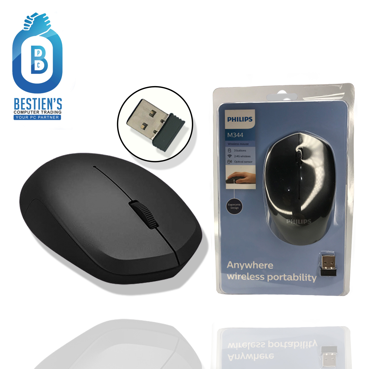 Philips M344 Wireless Mouse Black