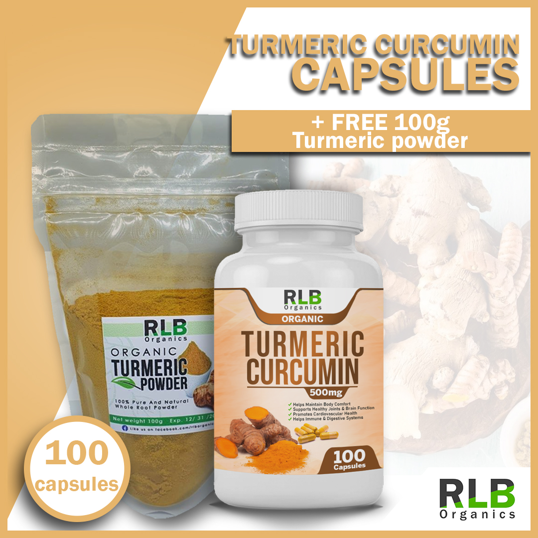 Pure Organic Natural Turmeric Capsules (100 Capsules) + FREE 100 grams