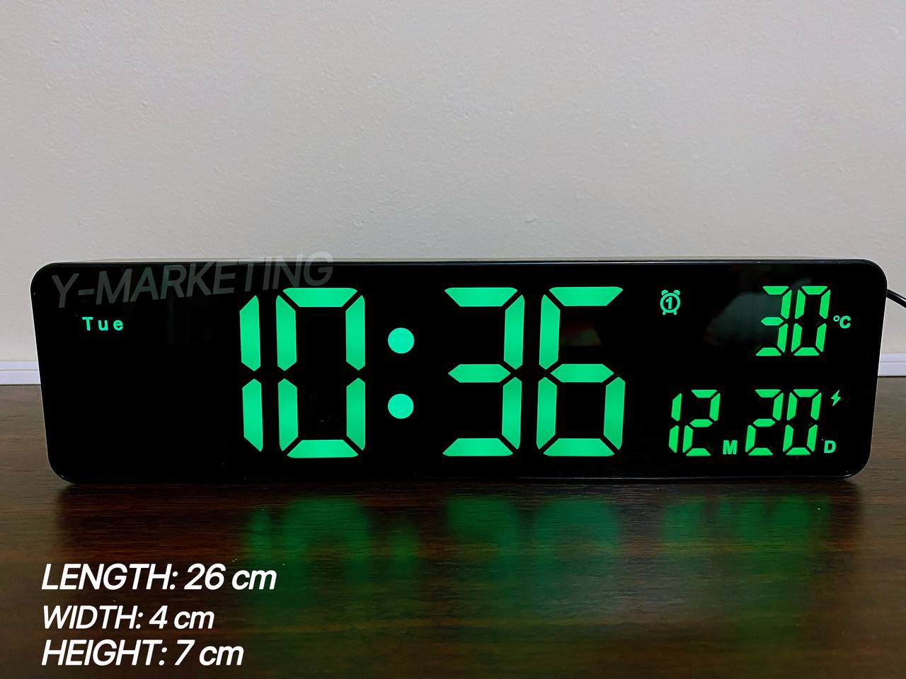 (6625) Rectangular LED Digital Alarm Clock Wall-Hang & Display Stand ...