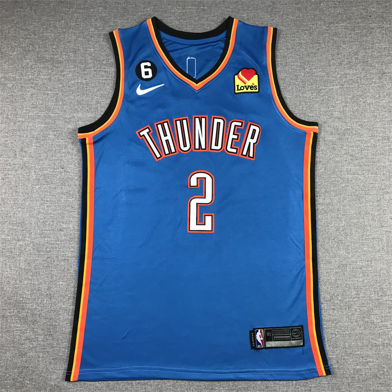 Men's Fanatics Branded Shai Gilgeous-Alexander Blue Oklahoma City Thunder Fast Break Player Jersey - Icon Edition
