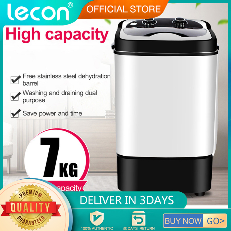 Lecon Household 7kg washing machine single bucket semiautomatic mini