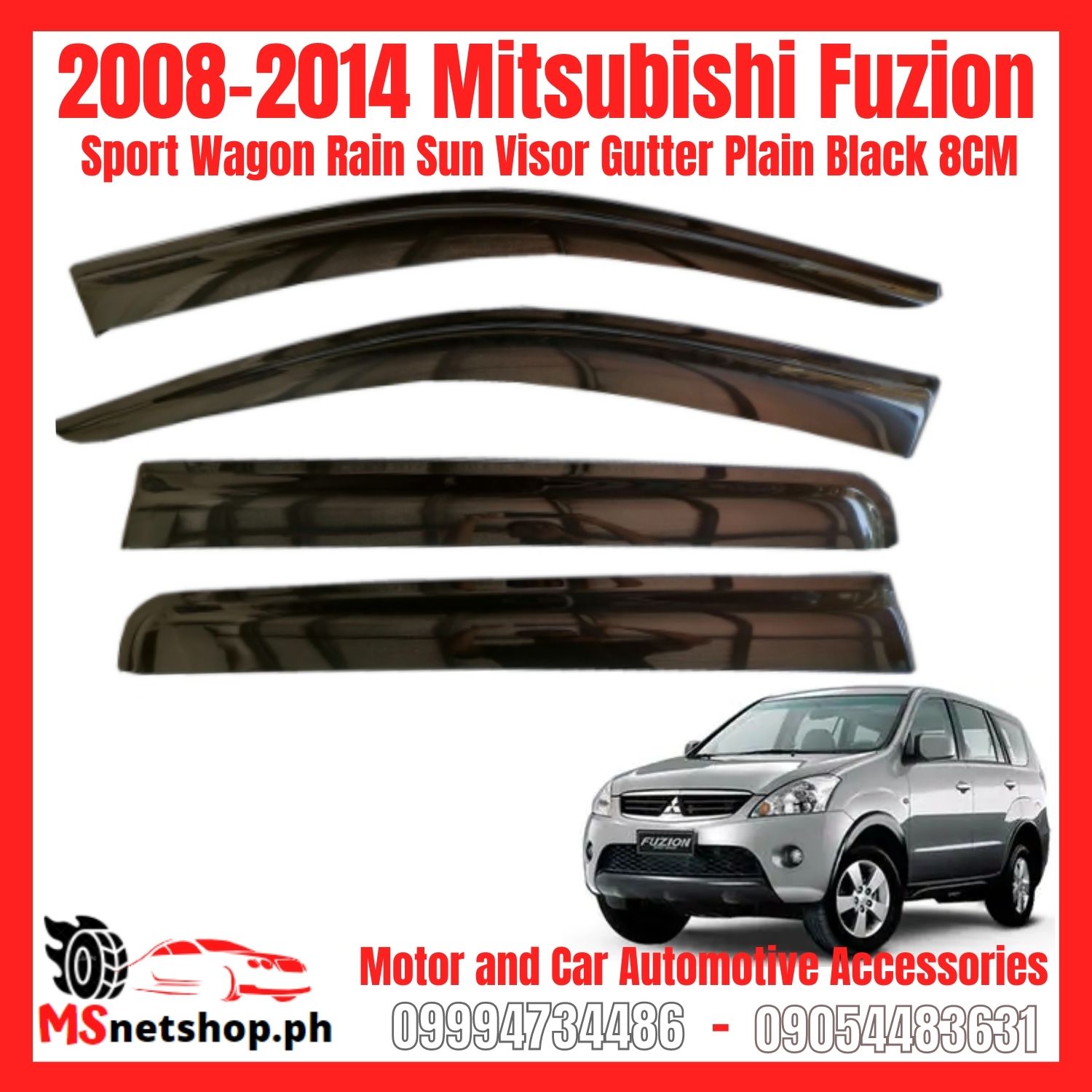 2008 2014 Mitsubishi Fuzion Sport Wagon Rain Sun Visor Gutter Plain