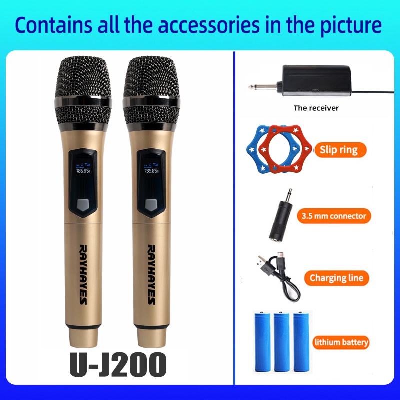 【READY STOCK】LEXIA UJ200 Wireless Microphone UHF dual Handheld
