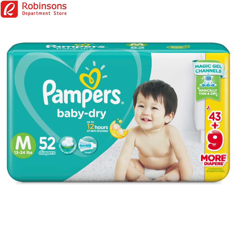 Pampers Baby Dry Taped Jumbo Medium 52s Lazada PH