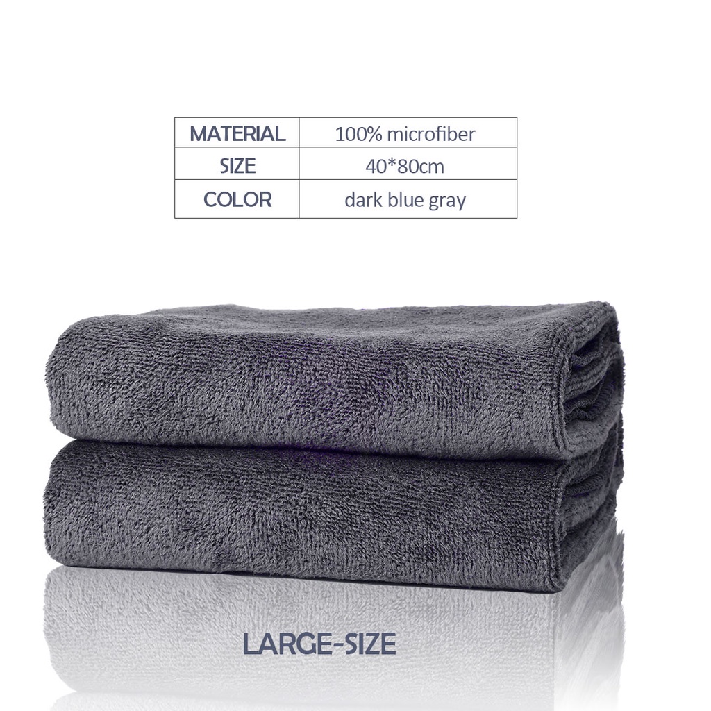 Grey Towel Microfiber Fabric for Salon and Bath Use Hair Dryer Water