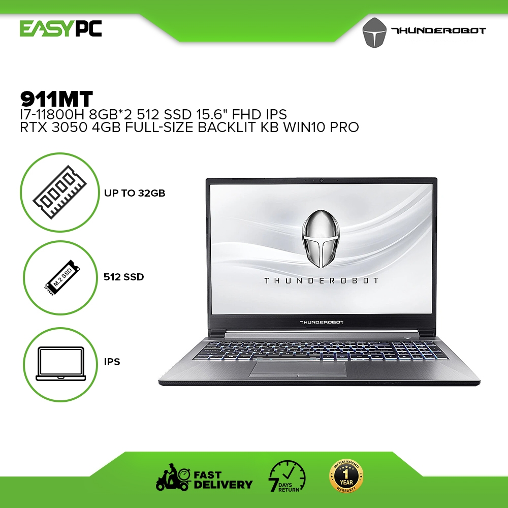 ThundeRobot 911MT i7-11800H 8gb*2/512 SSD/15.6