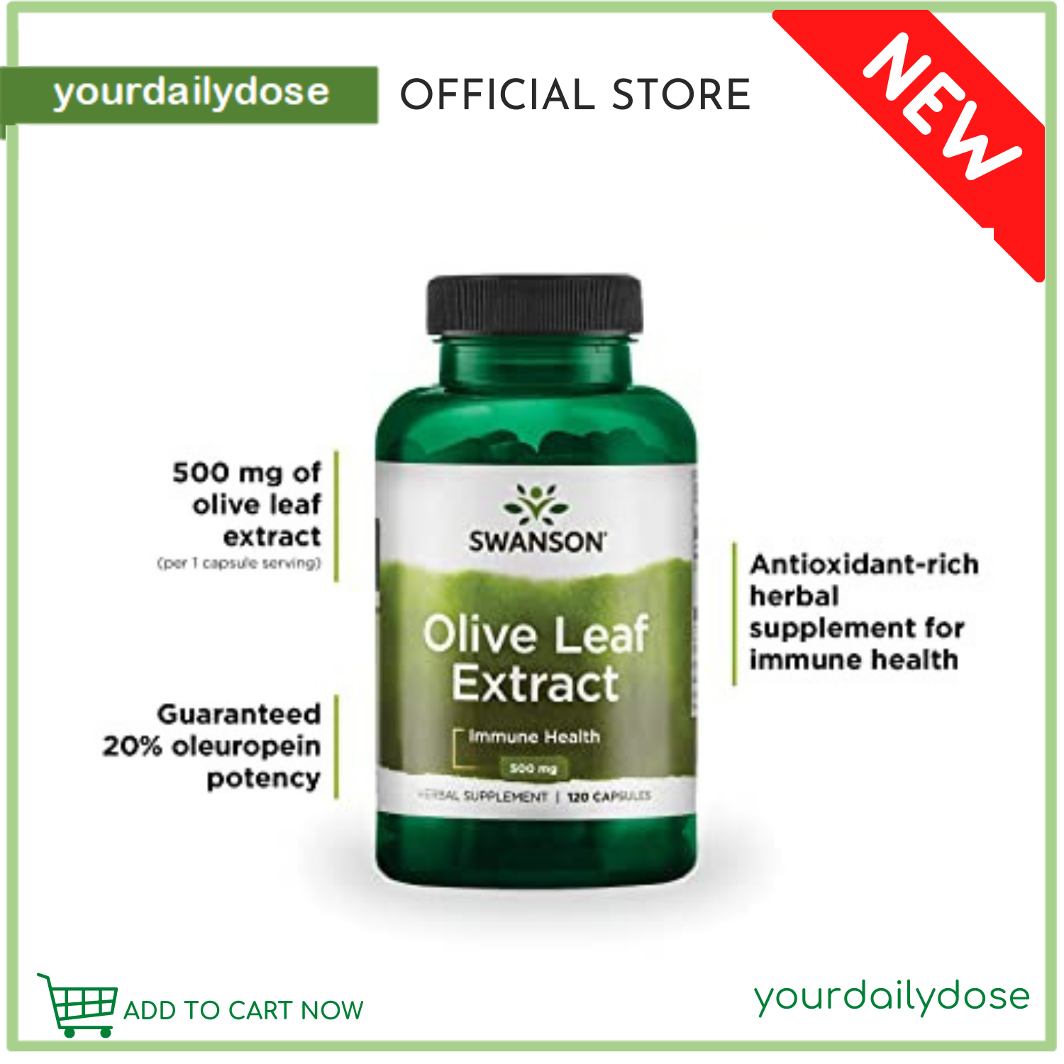 SWANSON OLIVE LEAF EXTRACT 500mg l 750mg l 60 capsules l 120 capsules