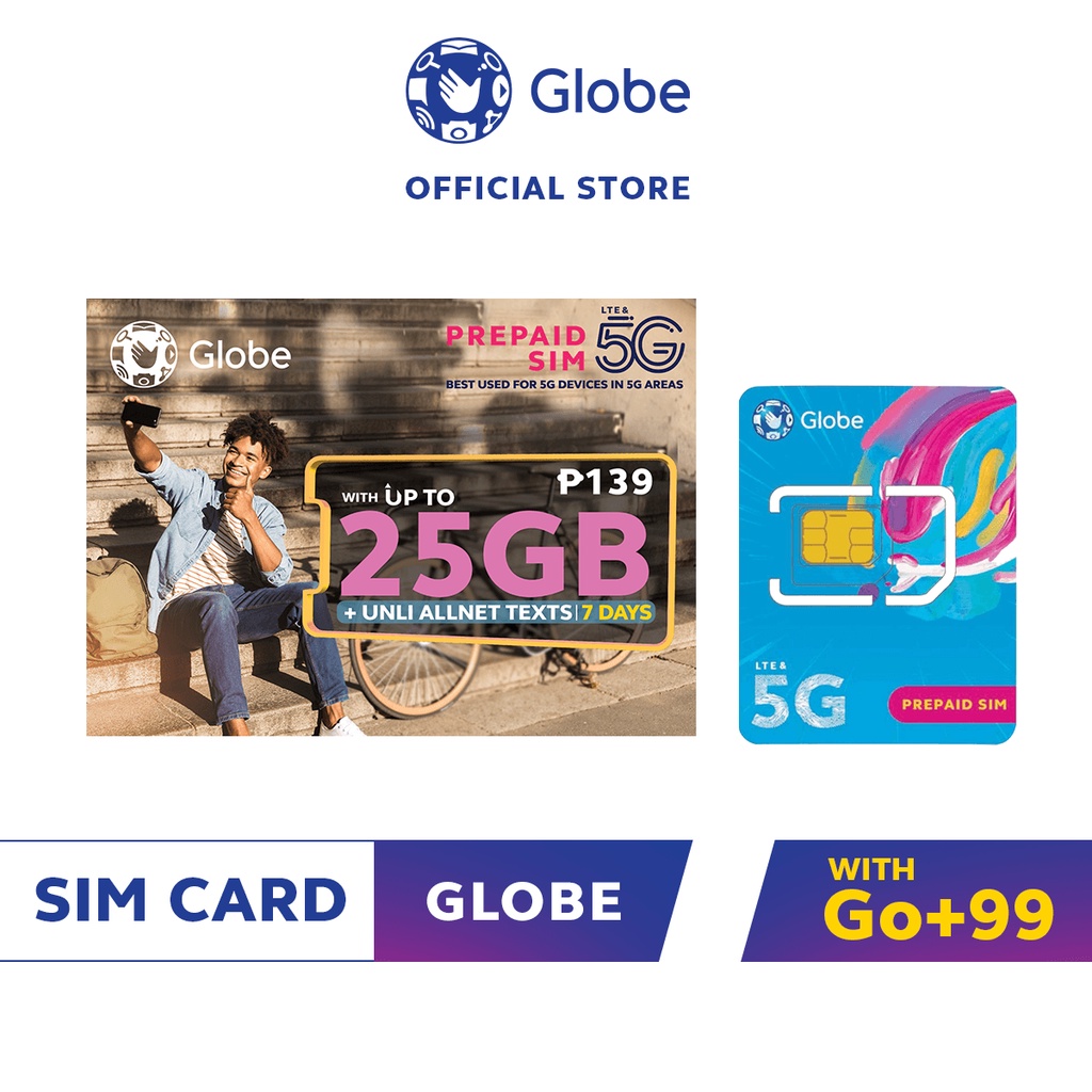 Globe Prepaid 5G SIM loaded with Go+ Lazada PH