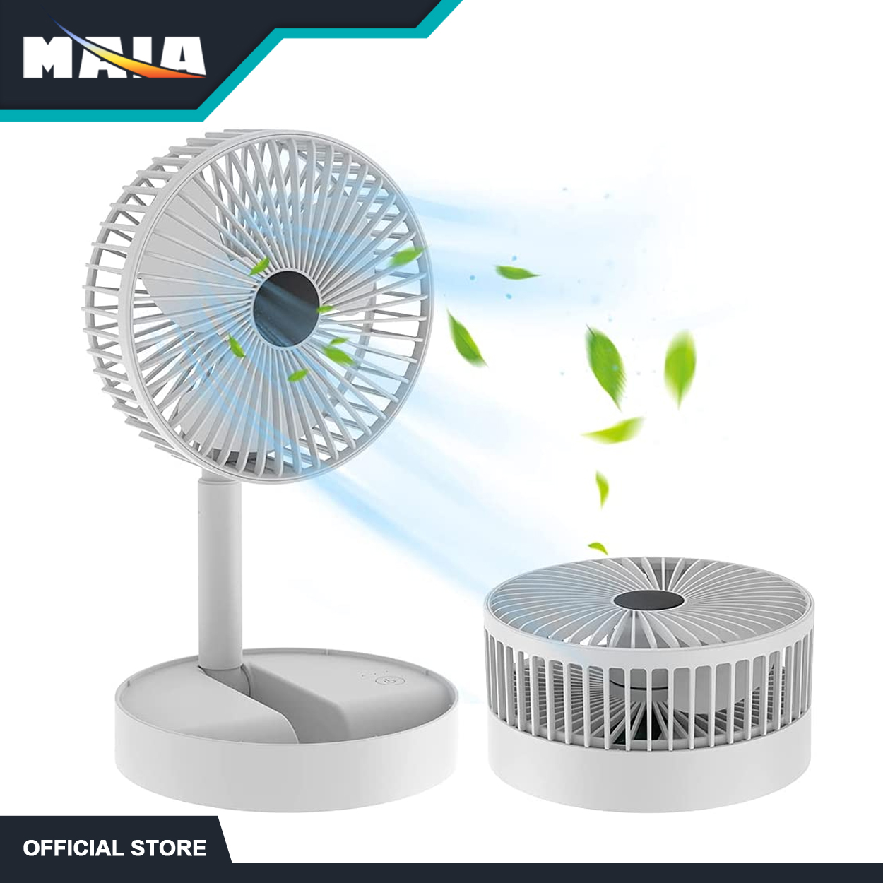 MAIA Portable Fan Folding Telescopic Fan USB Rechargeable Floor ...