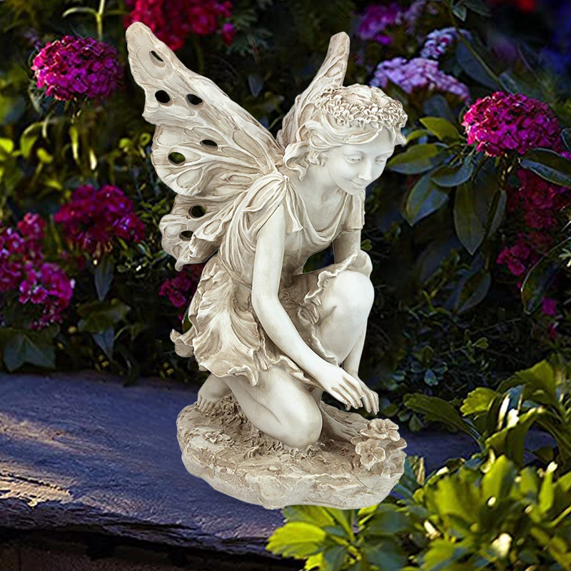 Outdoor Gardening Resin Happy Mythical Flower Fairy Angel Ornaments