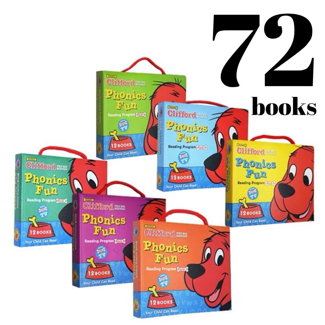 Clifford's Phonics Fun Reading Program (6 boxes / 72 books