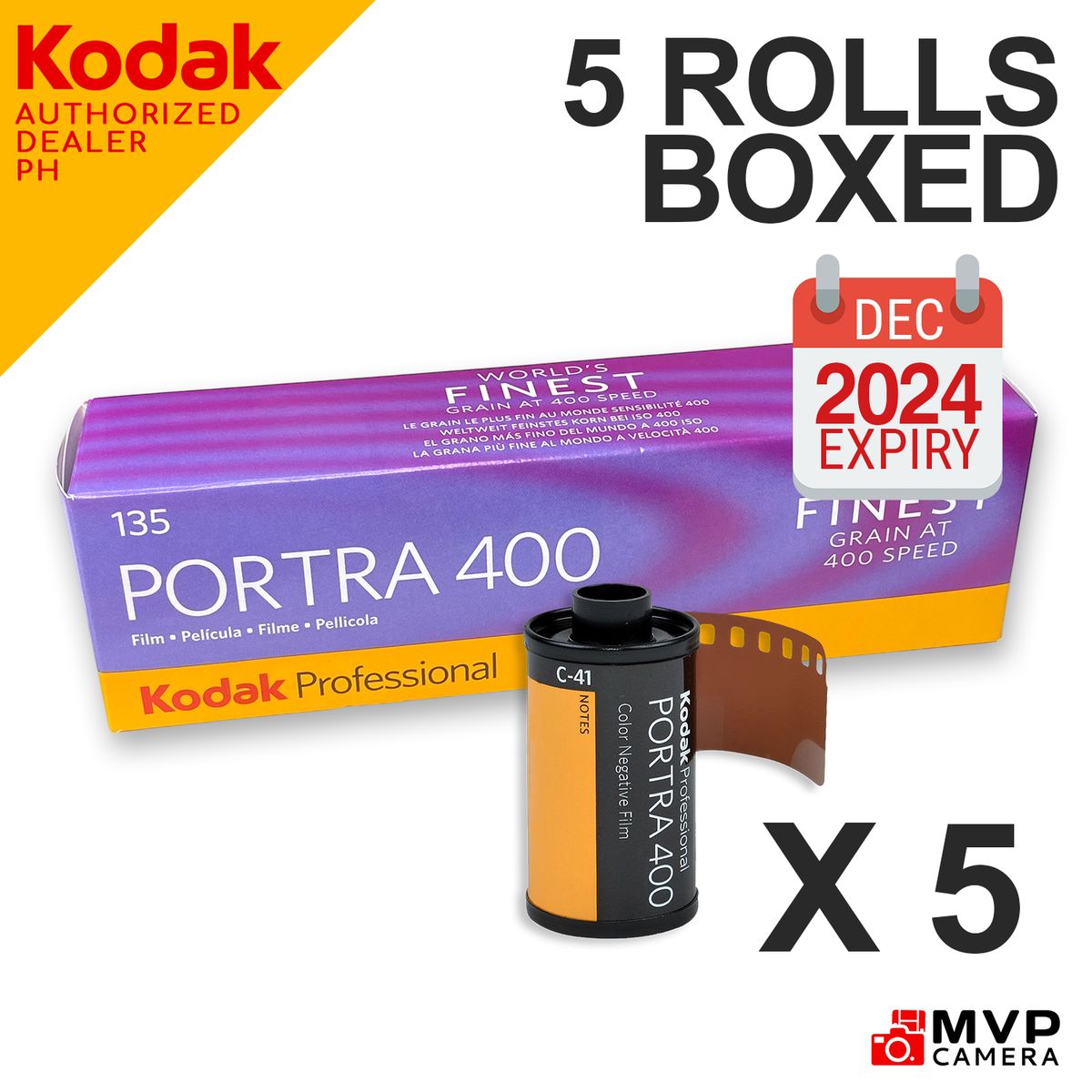KODAK PORTRA 400 35mm 135 Format Professional Color Negative Film C41