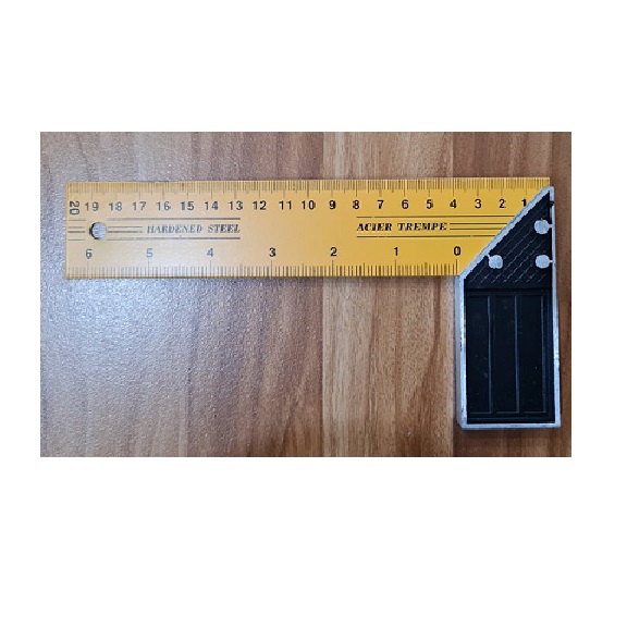 ALUMINUM SQUALA L-SQUARE ANGLE RULER WITH LEVEL BAR (sizes: 20cm/25cm ...