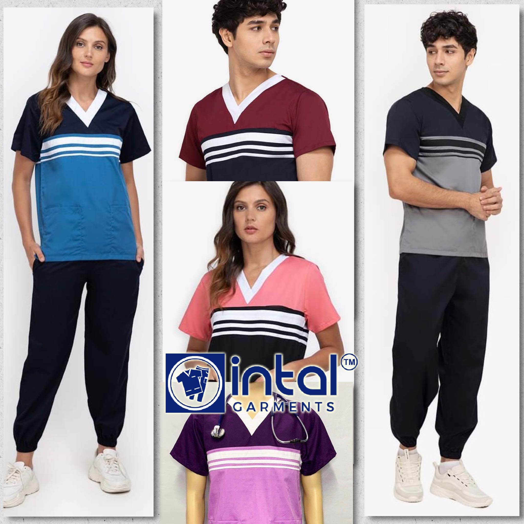 Buy INTAL GARMENTS Scrubsuits Jogger 4 Pocket Pants V-Neck with