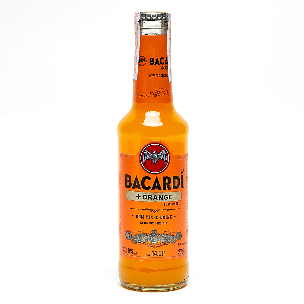 Bacardi + Orange Rum Mixed Drink 275mL (A Refreshing Blend of Alcohol ...