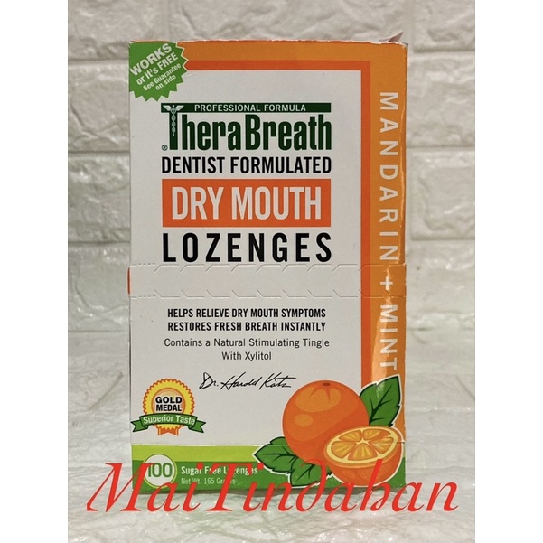 Therabreath Dry Mouth Lozenges, Mandarin Mint, per 20 or 100 Wrapped Lozenges, 165 g Lazada PH
