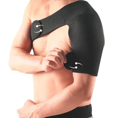 Shoulder Support Brace Back Guard Strap Wrap Belt Band Pads Single Shoulder Adjustable Breathable Sports Care Guard Protect supportright shoulder support black
