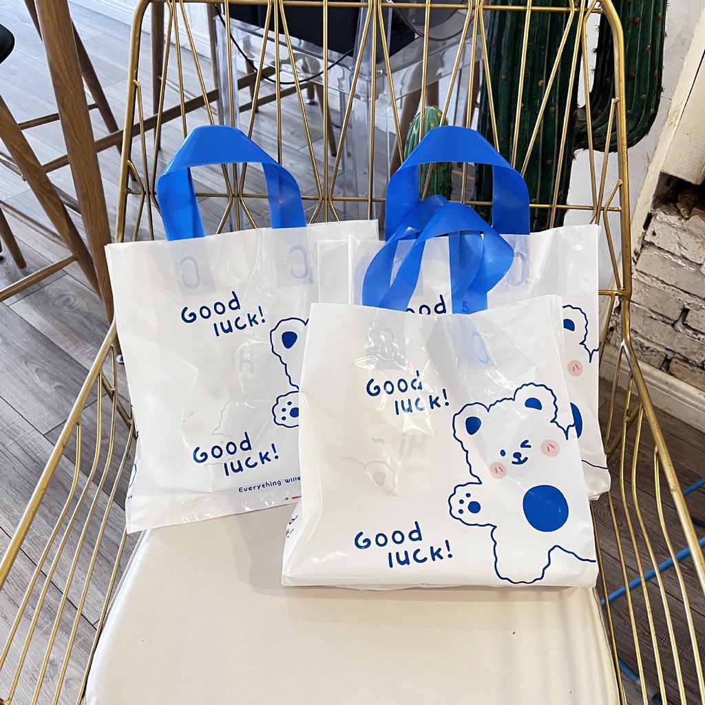 5pcs Transparent Plastic Mesh Shopping Bags, Gift Bag, Clothing Store Bag |  SHEIN