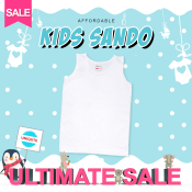 3 Pcs Set Kids Sando For Boys For Sale Inner Wear Plain White Sando For Boys Sleeveless For Kids Baby Infant O Shape High Quality Material 100% Cotton Girls Boys Baby Infant Breathable Sando Top 0-6 TO 12 Years Old