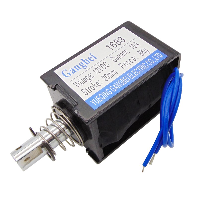 Gangbei 1683 Wholesale DC12V 24V 10A Force 8Kg Travel 20Mm Pull Type Linear Solenoid Electromagnet Electrical Circuitry