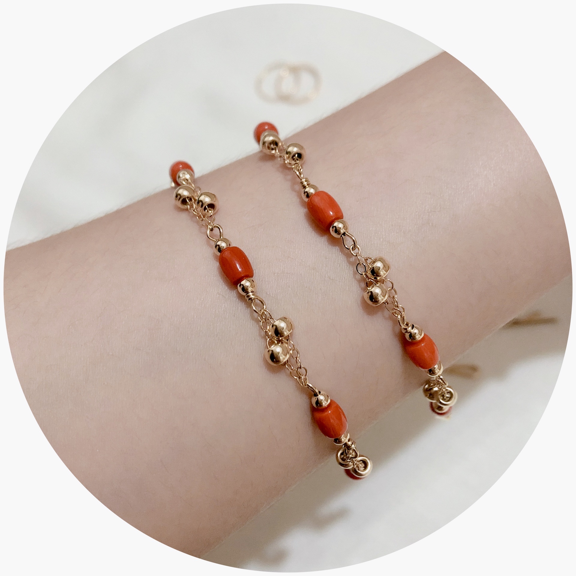 Alakaveni  Gold Finish Adult Size Coral Bracelet For WomenLR001CBA   wwwsoosicoin