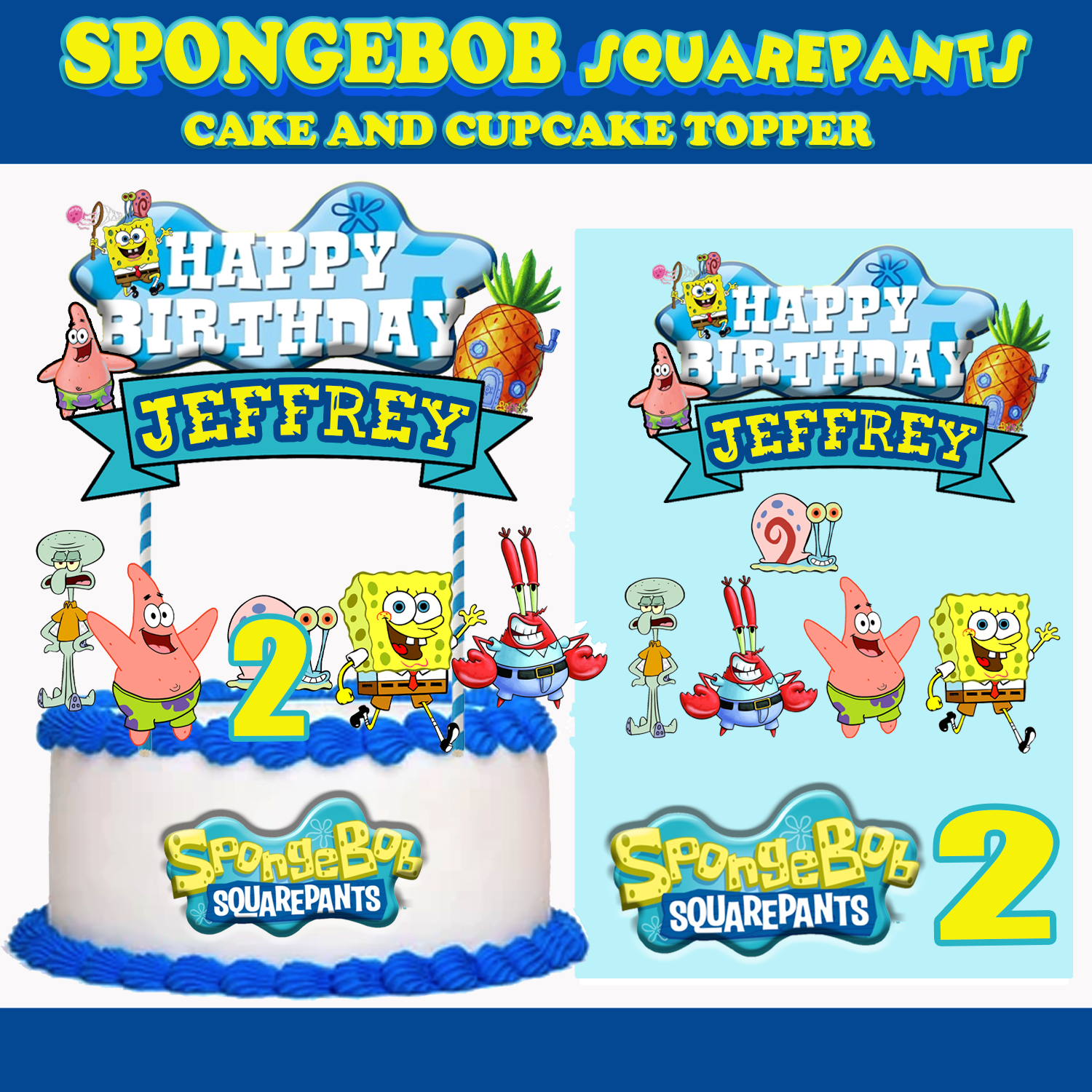 spongebob cake toppers