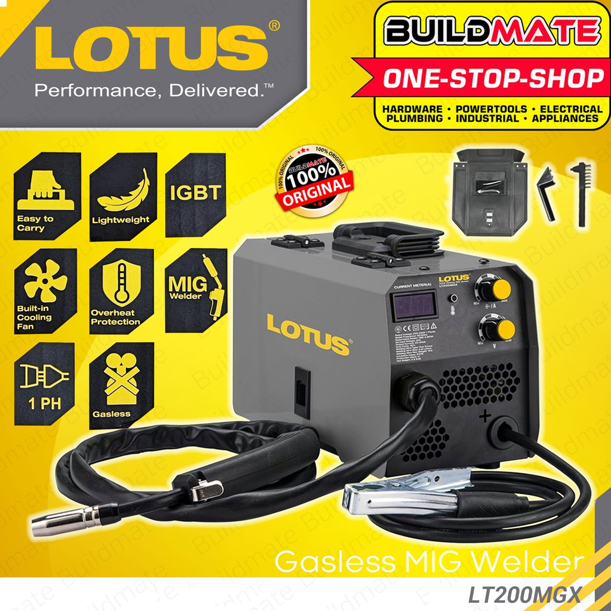 LOTUS 200A MIGWELD Gasless MIG Weld Inverter Flux Corded Welding