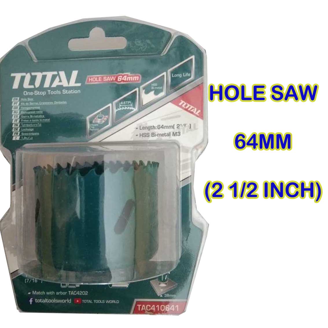 TOTAL BI-METAL HOLE SAW 5164 \u0026 76mm or 