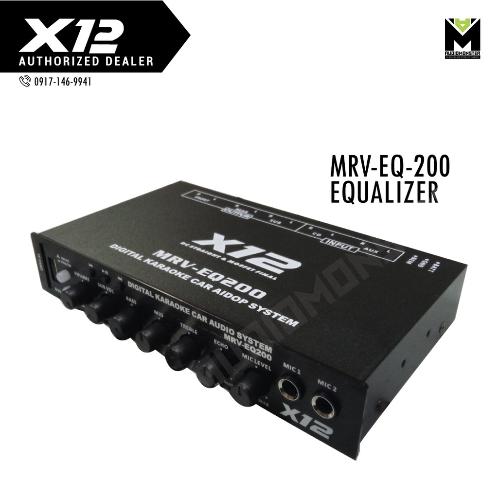 X12 MRVEQ200 Preamp Parametric Equalizer with Subwoofer Output and