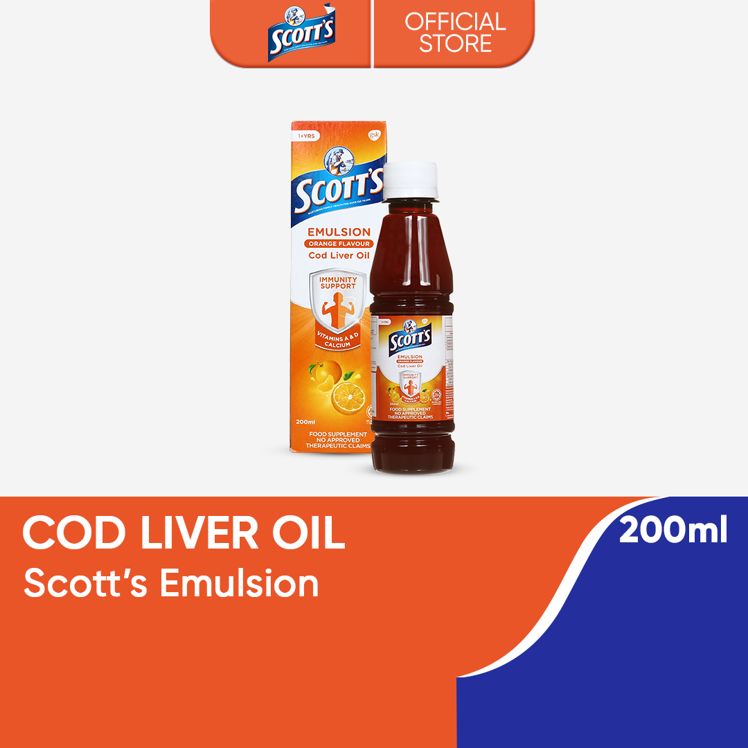 Scotts Emulsion Orange 200ml Fish Oil Helps Support Growth and