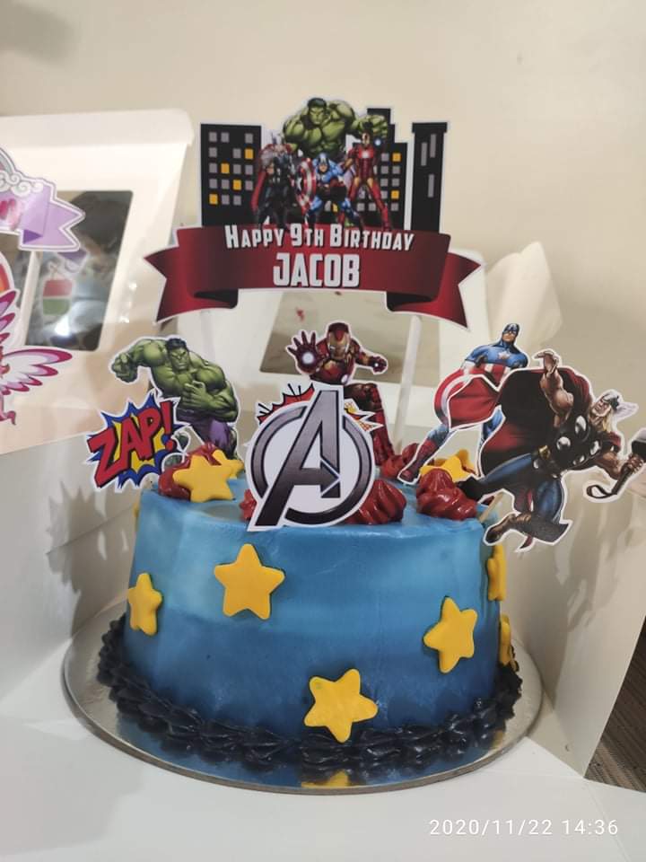Square Avengers Theme Cake Topper, For Birthday Parties, Packaging Type:  Packet