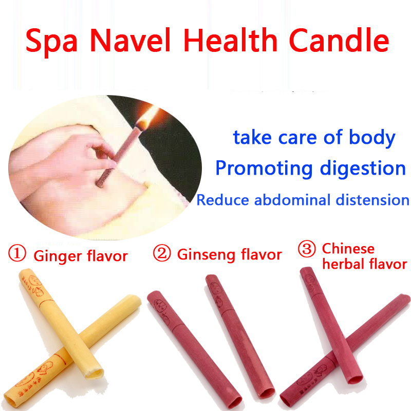 Chinese herbs / Ginger Flavor Navel Candles Beeswax Belly Candles SPA