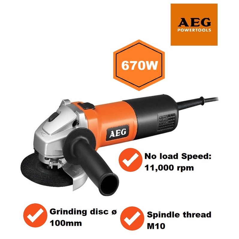 AEG Power Tools Angle Grinder 4" (WS6 100) Lazada PH