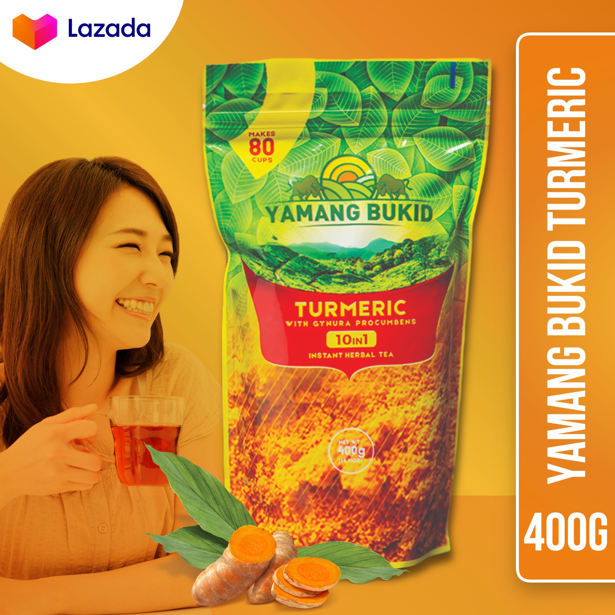 original YAMANG BUKID TURMERIC 10 in 1 Tea 400 grams Herbs Tea