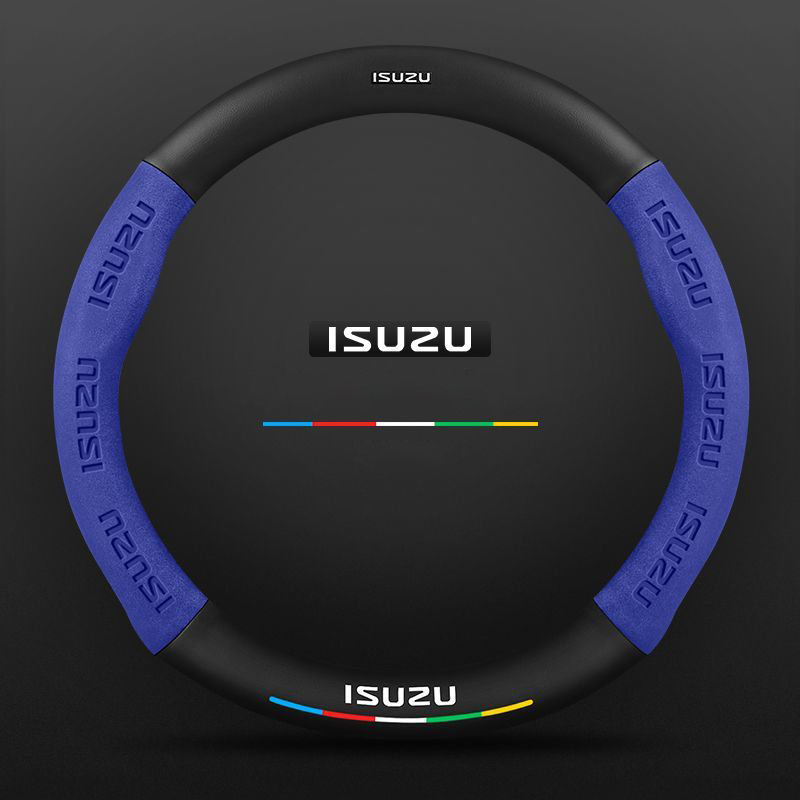 for-isuzu-steering-wheel-cover-leather-isuzu-dmax-mux-carbon-fiber