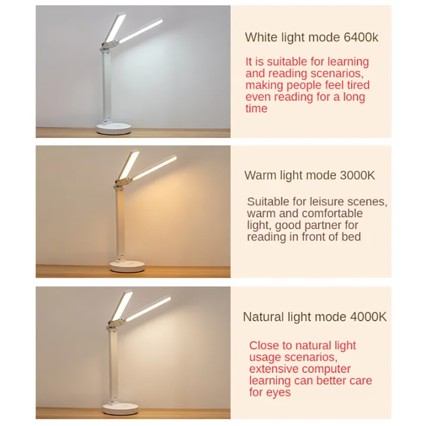 Vimite Led Desk Lamps USB Eye-Protection Table Lamp 3-speed Adjustable Folding Night light For Bedroom Bedside Reading