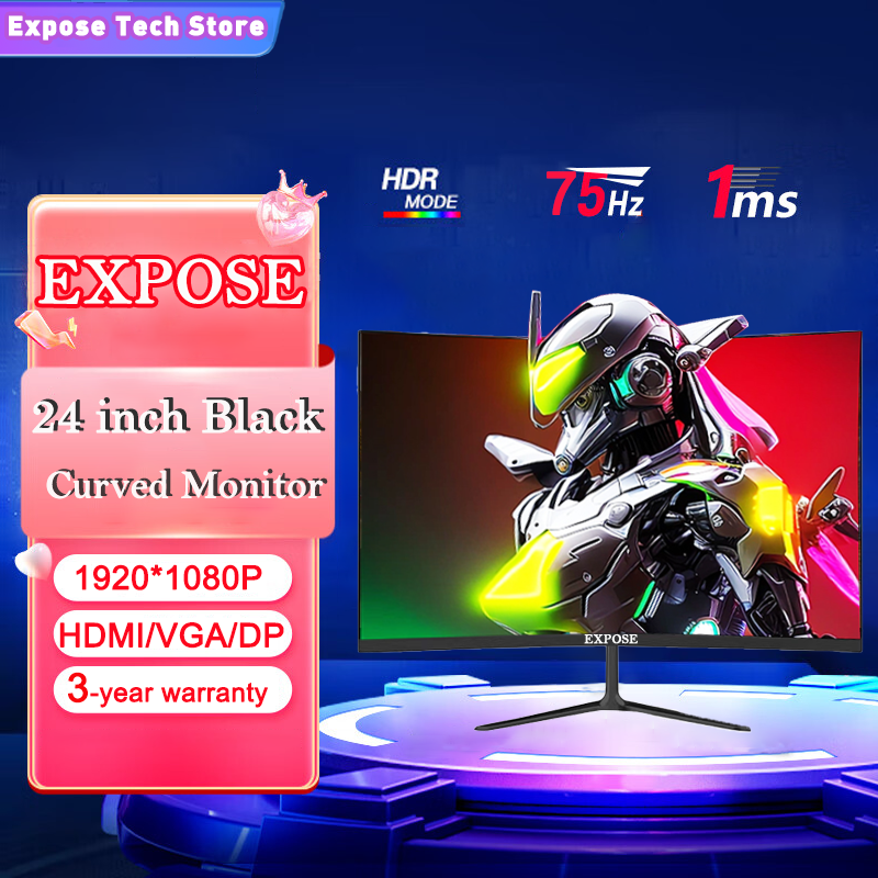 Expose Gaming Monitor Inch Curved Pc Black Monitor Desktop Computer