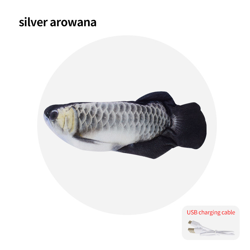 【COD】USB Electric Charging Simulation Fish Cat Pet Interactive Cat Toys ...
