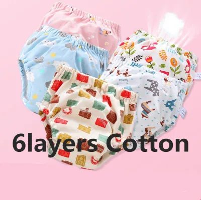 🔥Hot Sale🔥1pcs 6 Layers Baby Toilet Training Pants Toddler Kid Potty Learning Underwear Cloth Diapers Seluar Bayi M L