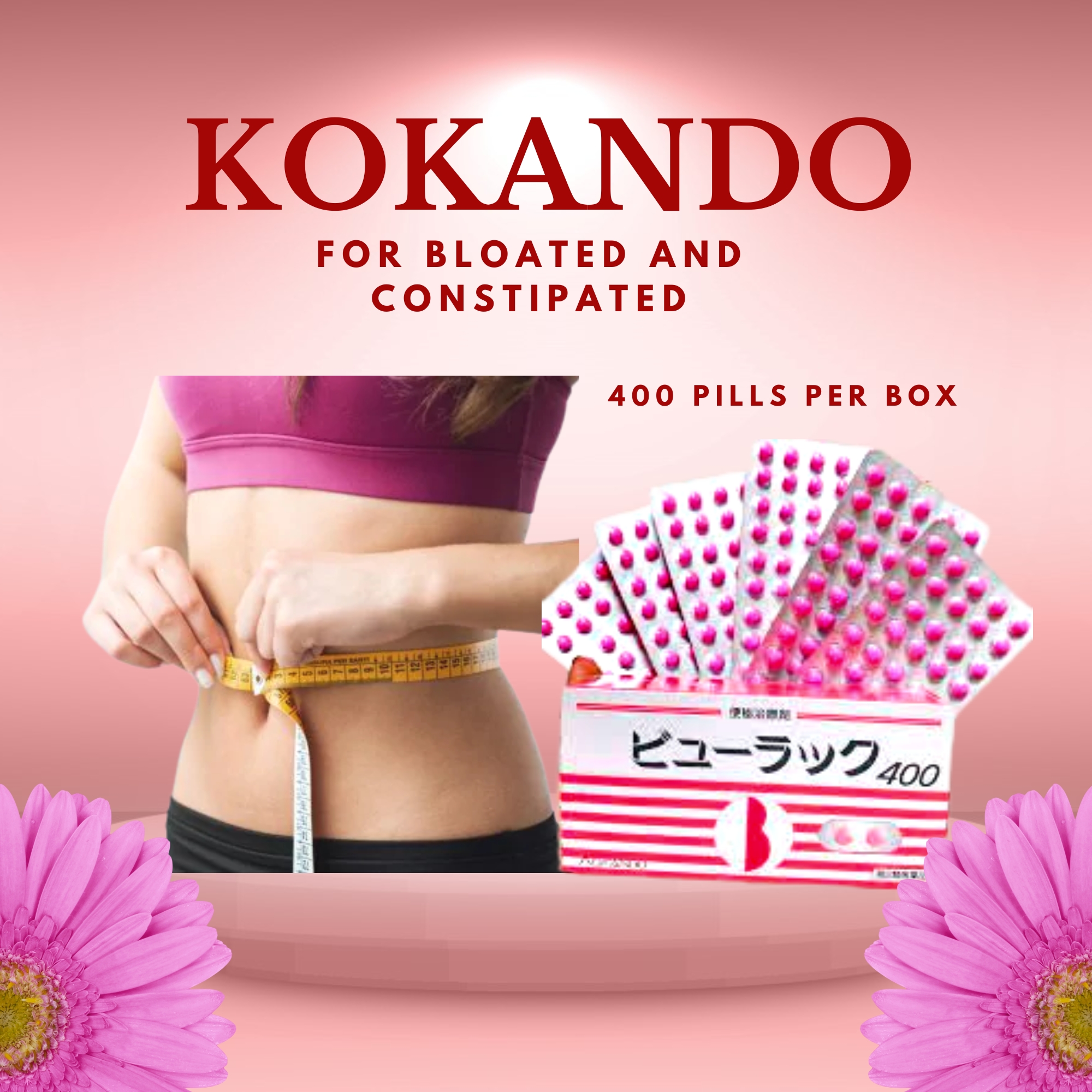 ORIGINAL KOKANDO BYURAKKU SLIMMING PINK PILLS MADE IN JAPAN 400PCS